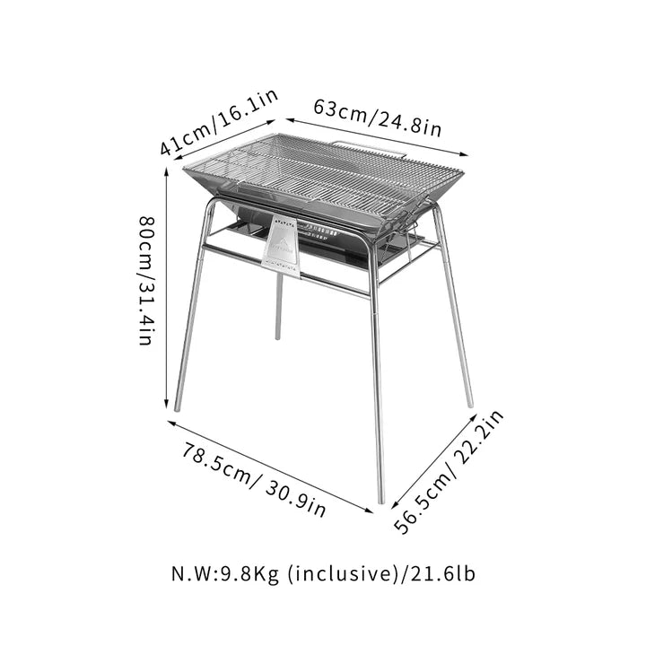 Campingmoon Large Folding Charcoal Grill