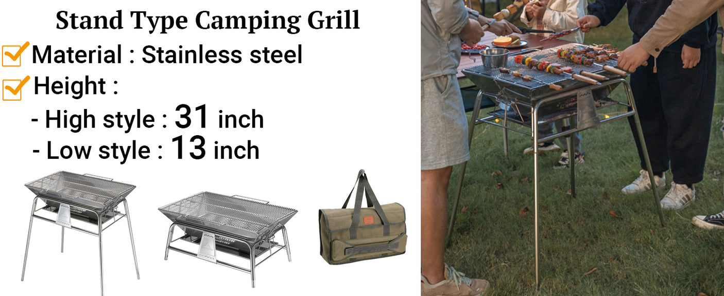 Campingmoon Large Folding Charcoal Grill