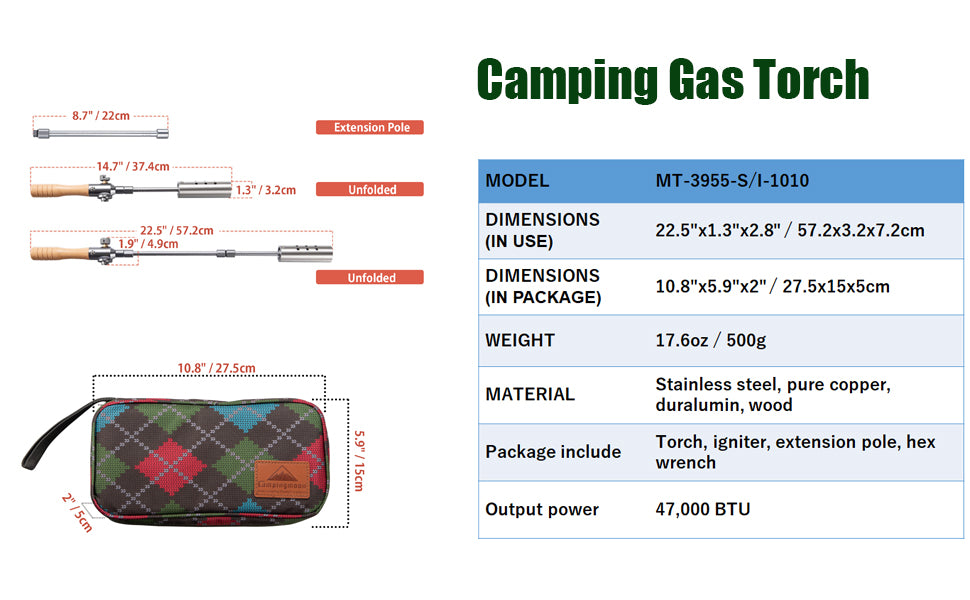 Campingmoon Dual Fuel Grill Torch