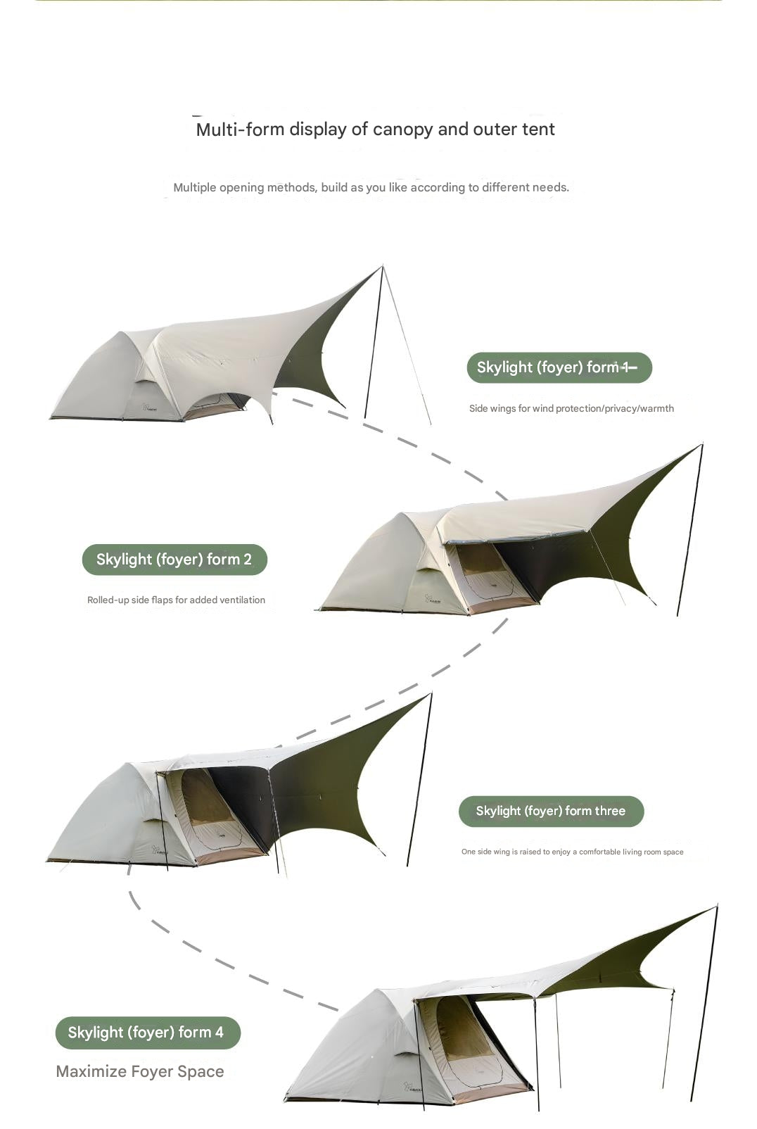 Vadalido “ Mountain Sound ” Integrated Swning Tent For 4-6 Person