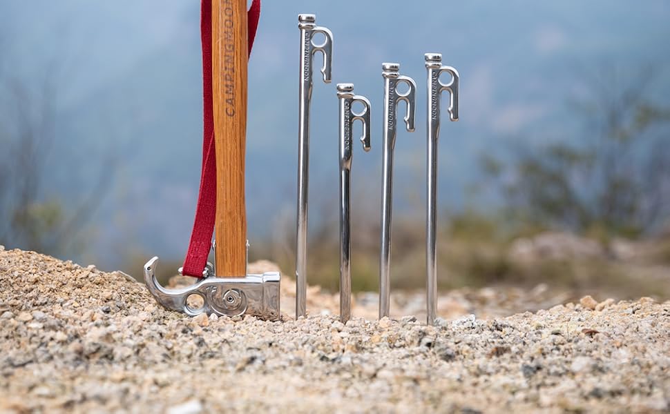 Campingmoon Silver Forged Pegs 4-pieces 20cm-30cm