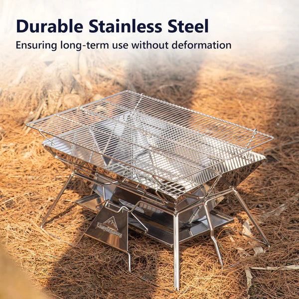 Campingmoon Portable Stainless Steel Camping Fire Pit(MT-3)