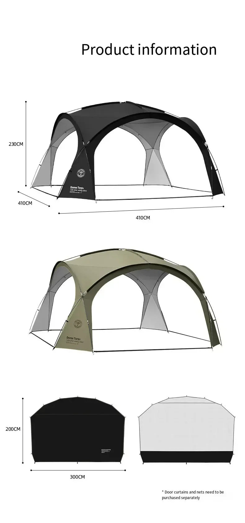 Shine Trip Large Dome Awning 4M×4M