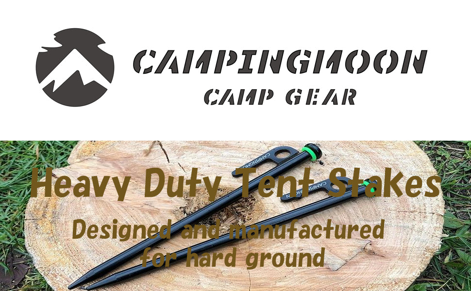 Campingmoon Carbon Steel pegs 8pcs 20cm-30cm