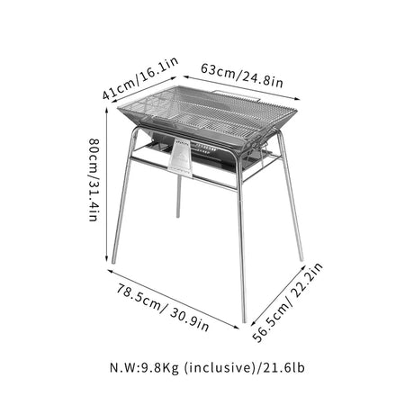 Campingmoon Large Folding Charcoal Grill