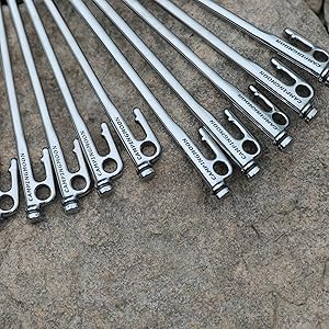 Campingmoon Silver Forged Pegs 4-pieces 20cm-30cm